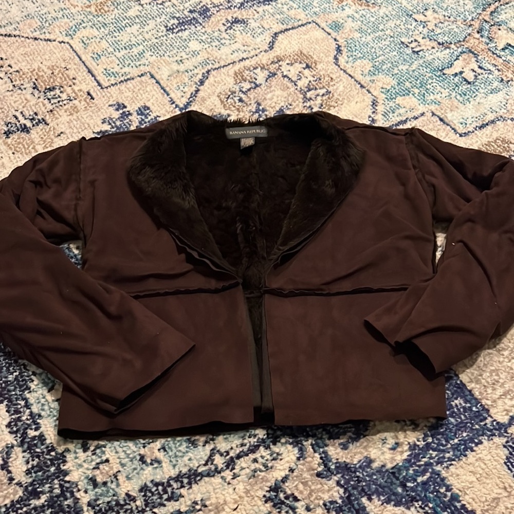 Funky Banana Republic Faux Furry Jacket Size Small